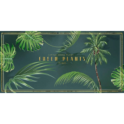 Скатертина з ПВХ для кухні та їдальні, кухонне покриття з принтом "Green plants", 60*90 см Скатертина з ПВХ для кухні та їдальні, кухонне покриття з принтом "Green plants", 60*90 см
